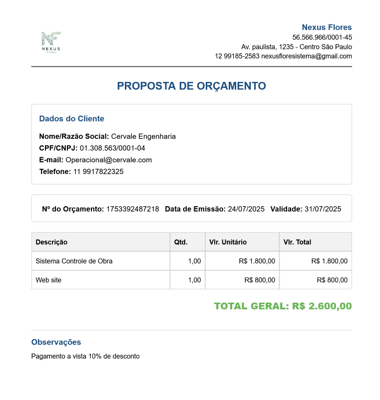Sistema de Orçamentos Express Pro